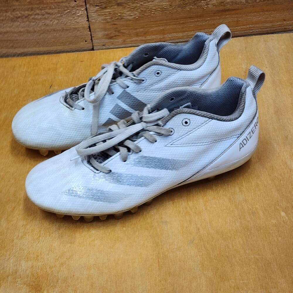 Adidas Adizero Youth Football Cleats White Silver Size 5.5